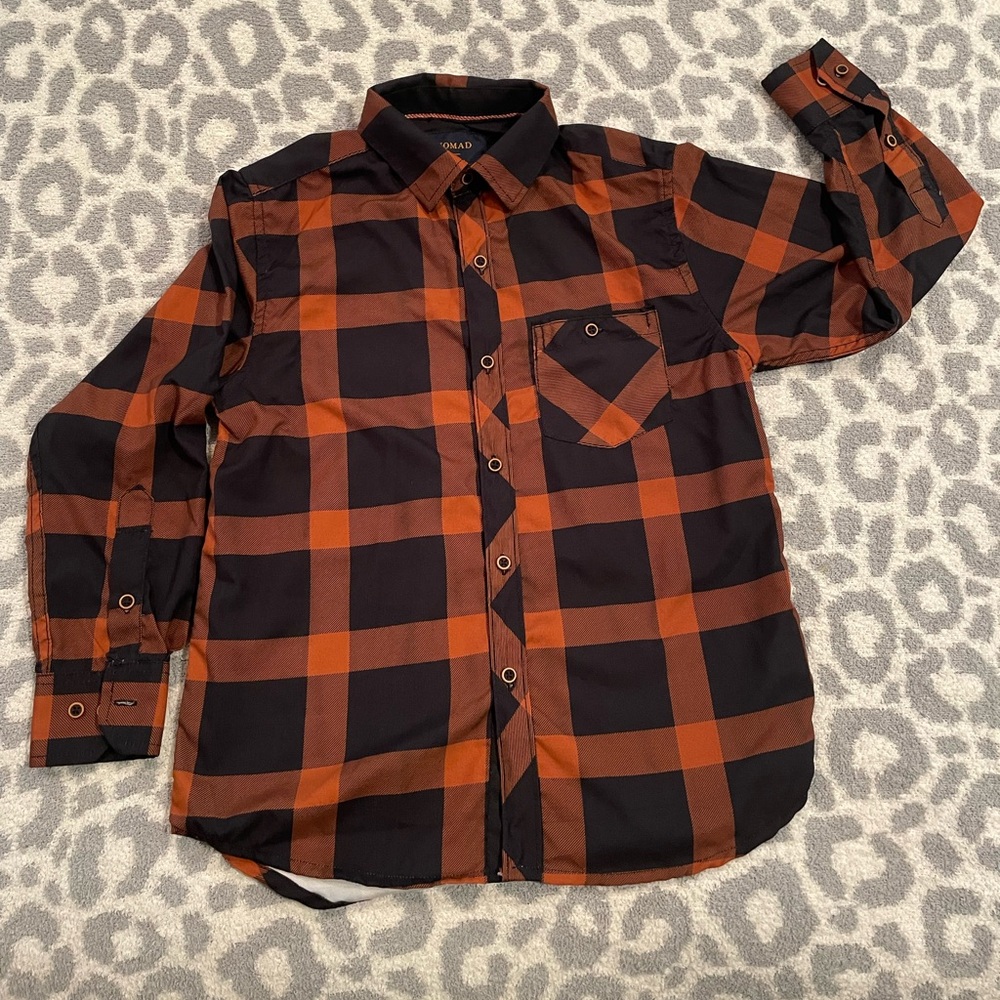 NOMAD Boys 8/S plaid button shirt